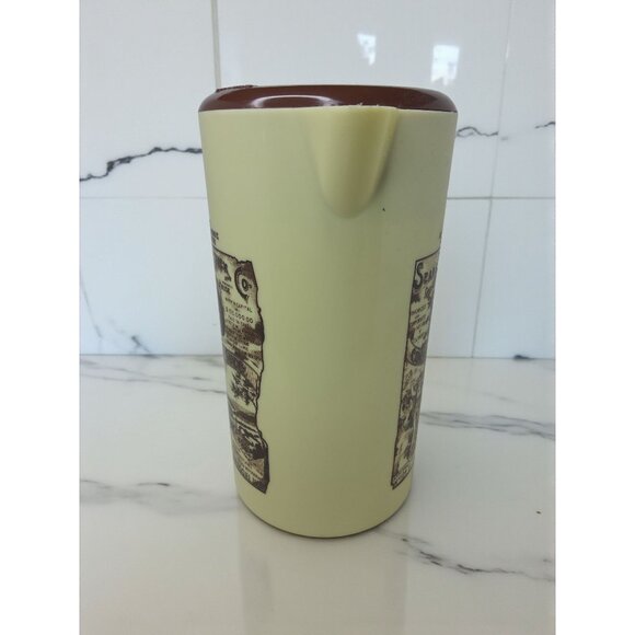 Vtg Plastic Pitcher w Brown Plastic Lid Retro Sears, Roebuck & Co. - Picture 4 of 11